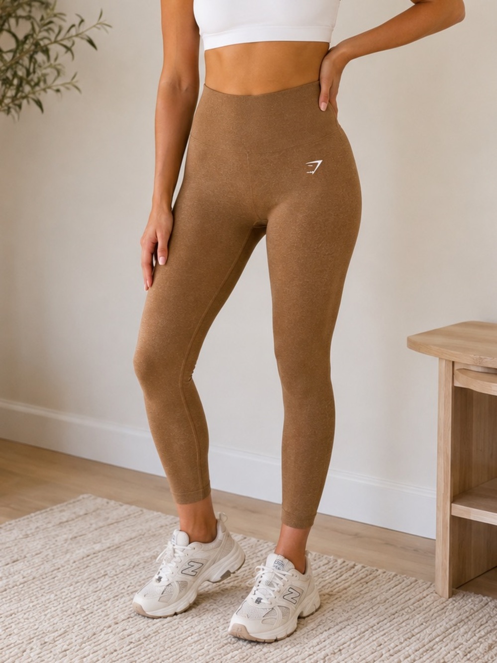 Gymshark Brown Seamless High Waist 7/8 Ankle Leggings Workout Activewear XS